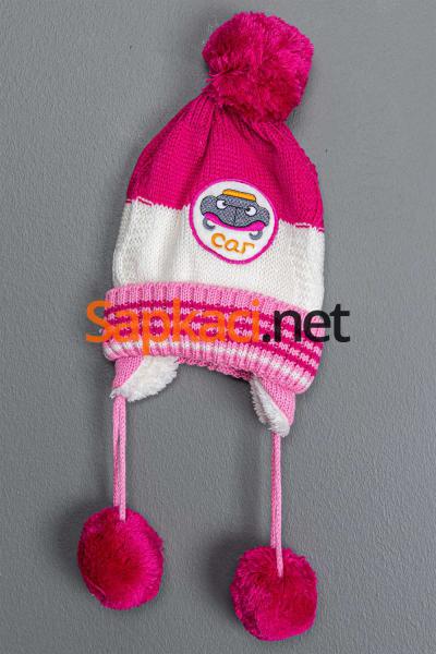 Arabalı Fuşya Bebek Bere