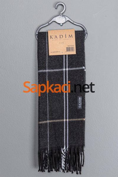 Füme Beyaz Kareli Dokuma Atkı