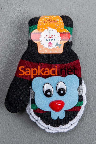 Maskotlu Füme Erkek Bebek Eldiven