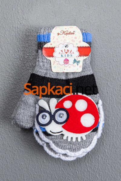 Maskotlu Gri Erkek Bebek Eldiven