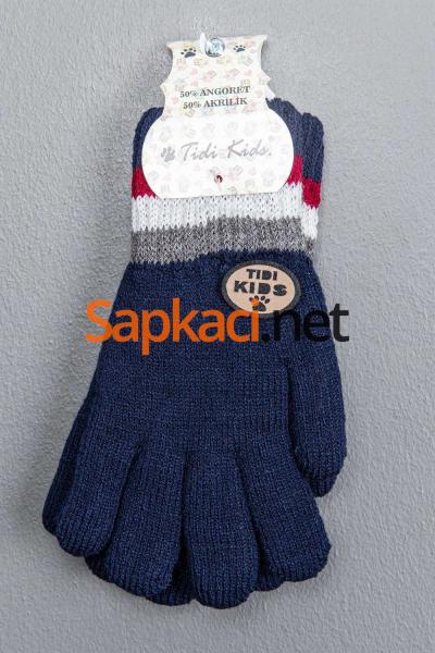 Çift Kat Lüks Lacivert Çocuk Eldiven