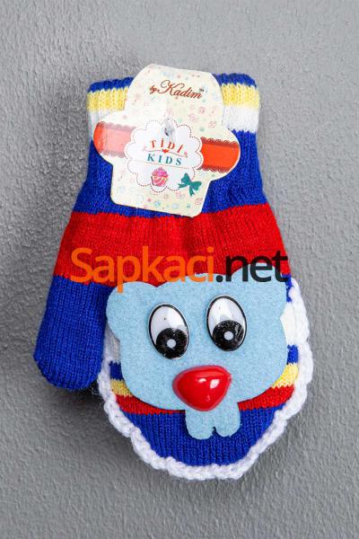 Maskotlu Lacivert Erkek Bebek Eldiven