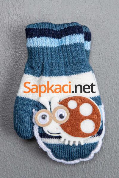 Maskotlu Petrol Erkek Bebek Eldiven