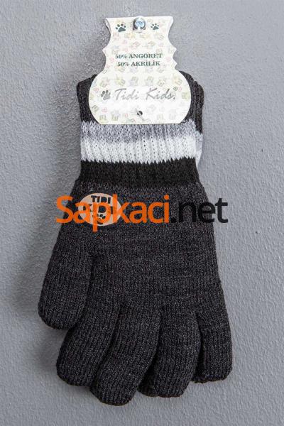 Çift Kat Lüks Siyah Çocuk Eldiven